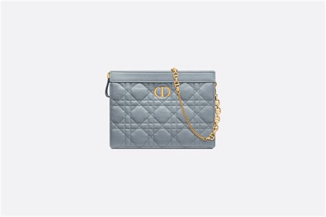 dior zipped pouch with chain|Dior lady Dior pouch.